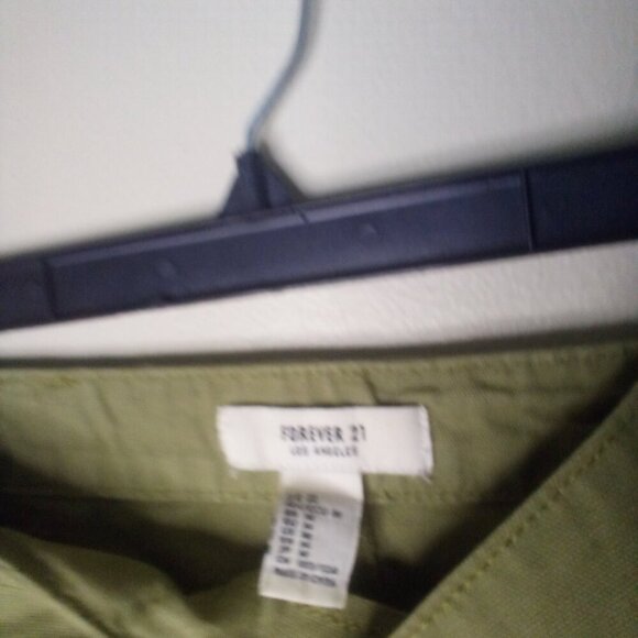 Forever 21 Skirt Juniors M Cargo Pockets Buckle Army Green - Picture 9 of 14